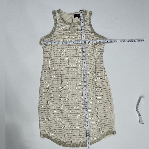 Adelyn Rae beaded sequin mini dress cream size M - Picture 6 of 14